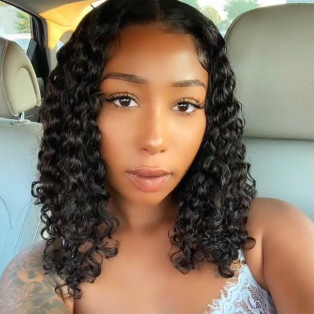 Curly Human Hair 13 x 6 Lace Front Wig A68