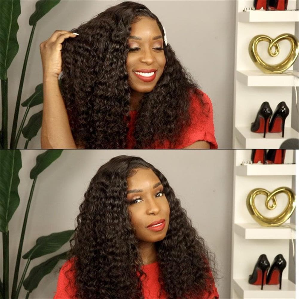 Curly Human Hair 13 x 6 Lace Front Wig A68