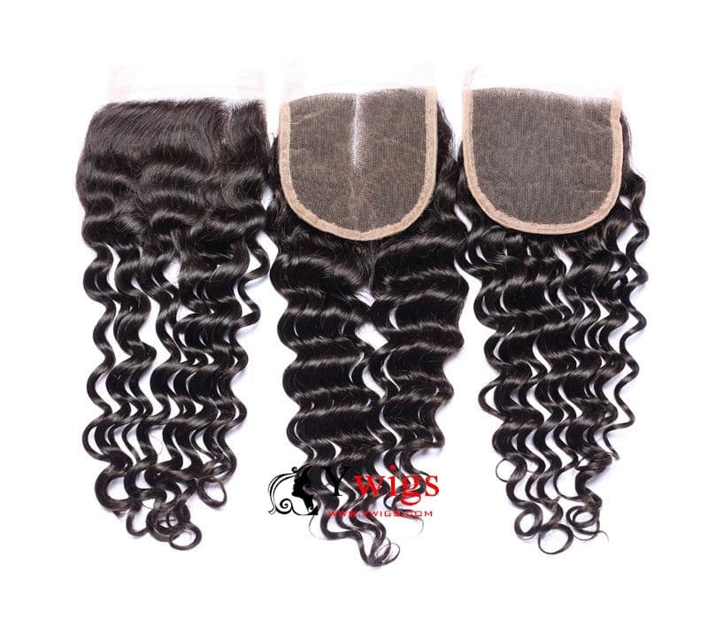 Natural Color Brazilian Hair Deep Curly 5x5 HD Lace Closure LSB10