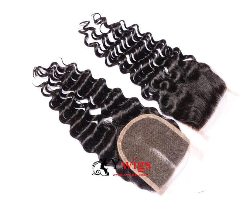 Natural Color Brazilian Hair Deep Curly 5x5 HD Lace Closure LSB10
