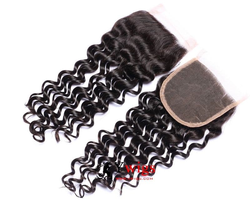 Natural Color Brazilian Hair Deep Curly 5x5 HD Lace Closure LSB10