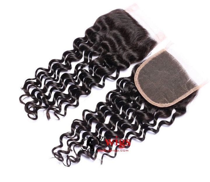 Natural Color Brazilian Hair Deep Curly 5x5 HD Lace Closure LSB10