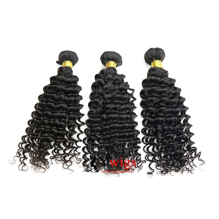 Deep Curly Brazilian Hair Bundles with 5x5 HD Lace Closure PSB10