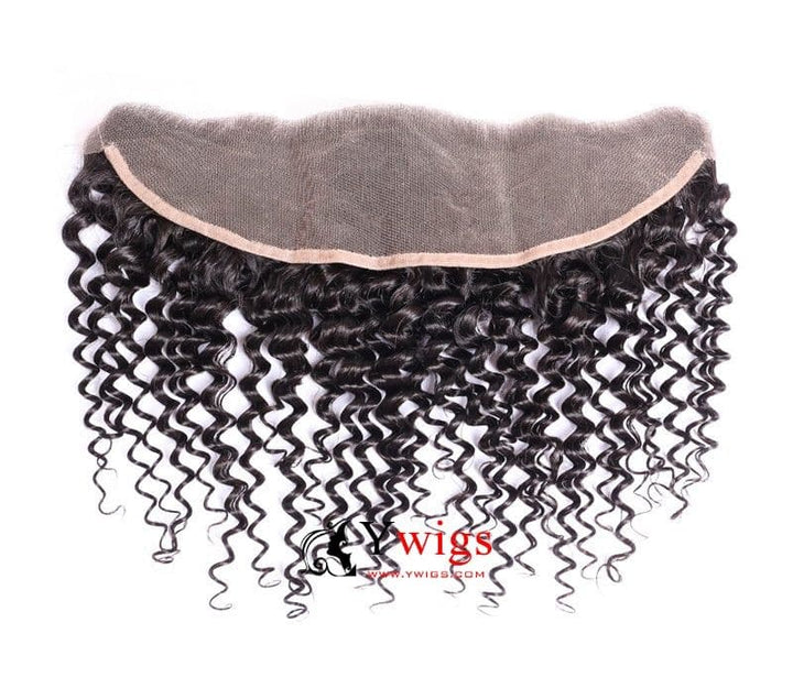 Natural Color Brazilian Hair Deep Curly Texture HD Lace 13x4 Lace Frontal LLB10