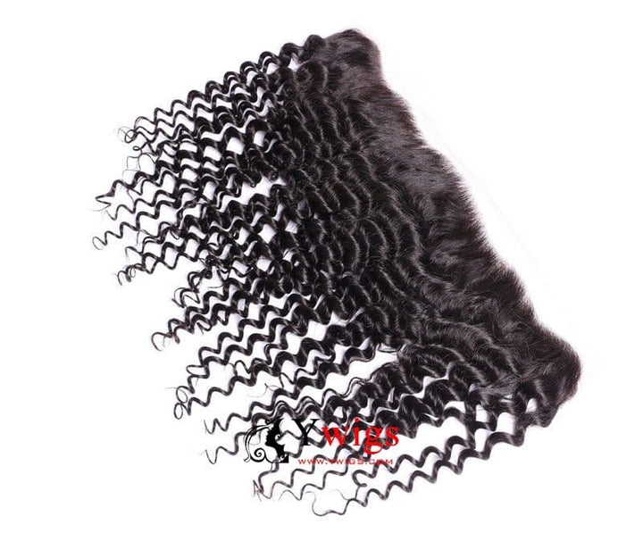 Natural Color Brazilian Hair Deep Curly Texture HD Lace 13x4 Lace Frontal LLB10