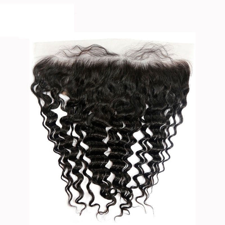 Natural Color Brazilian Hair Deep Wave Texture 13x4 HD Lace Frontal LLB05