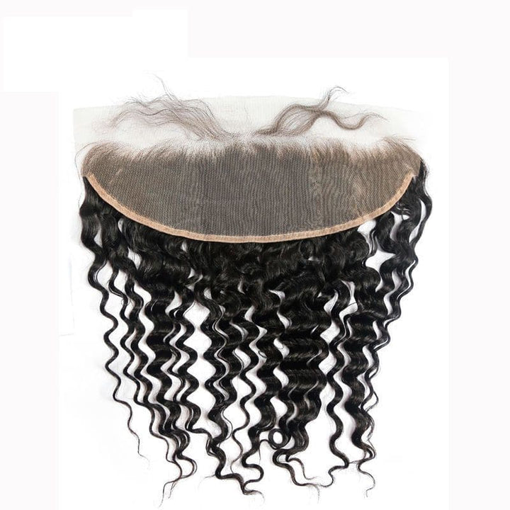 Natural Color Brazilian Hair Deep Wave Texture 13x4 HD Lace Frontal LLB05