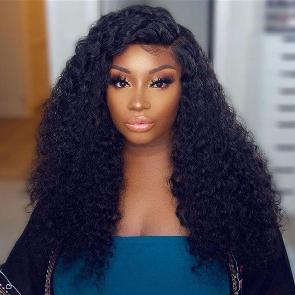 Loose Curly Human Hair 13 x 6 Lace Front Wigs AFB67