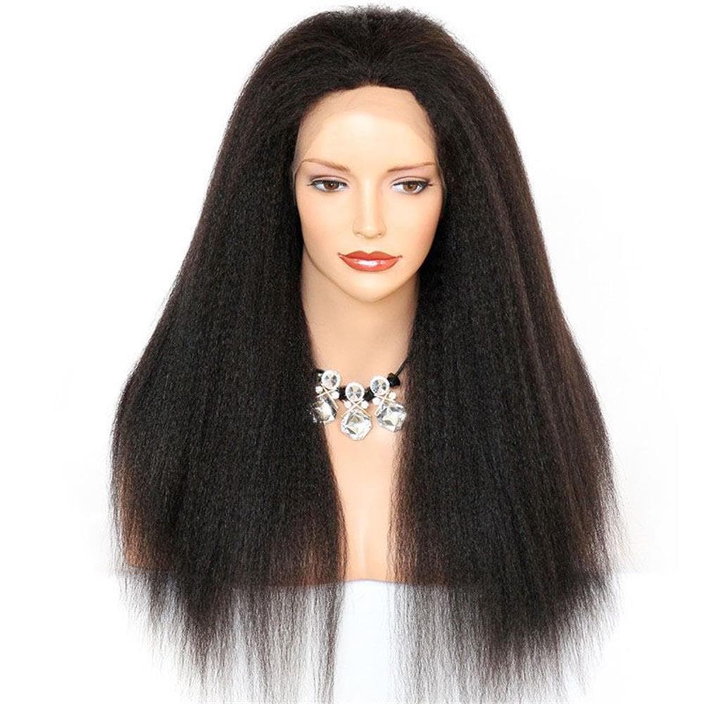 Kinky Straight Human Hair 13 x 6 Lace Front Wig AK69