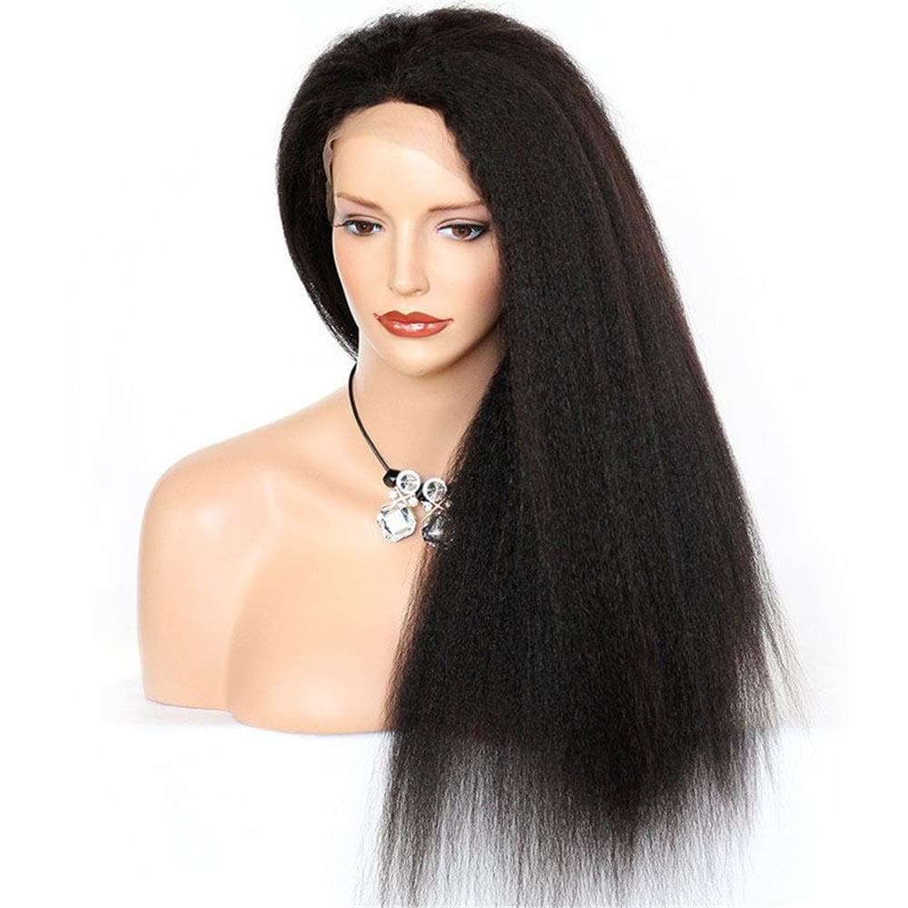 Kinky Straight Human Hair 13 x 6 Lace Front Wig AK69
