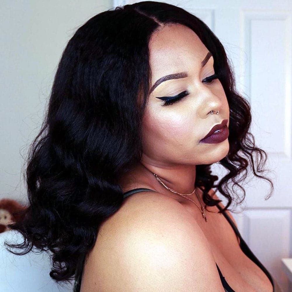 Kinky Straight Human Hair 13 x 6 Lace Front Wig AK69