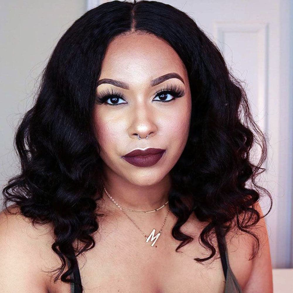 Kinky Straight Human Hair 13 x 6 Lace Front Wig AK69