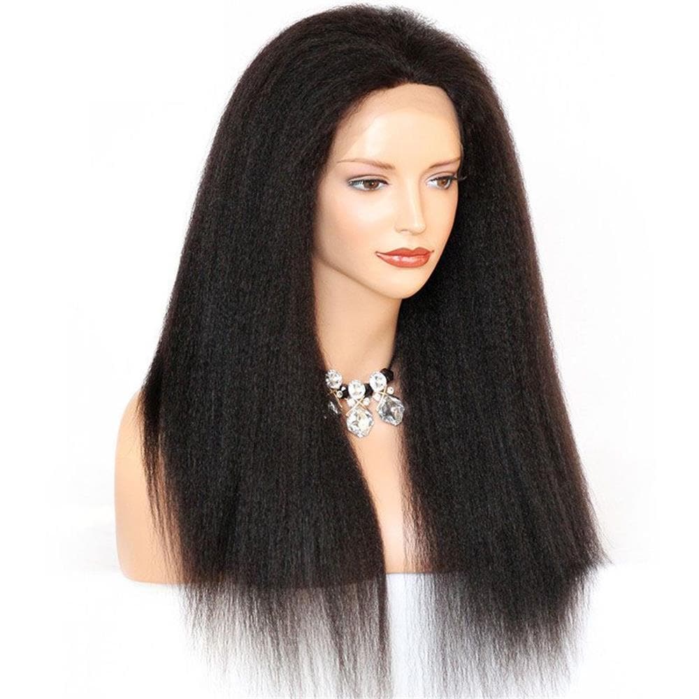 Kinky Straight Human Hair 13 x 6 Lace Front Wig AK69