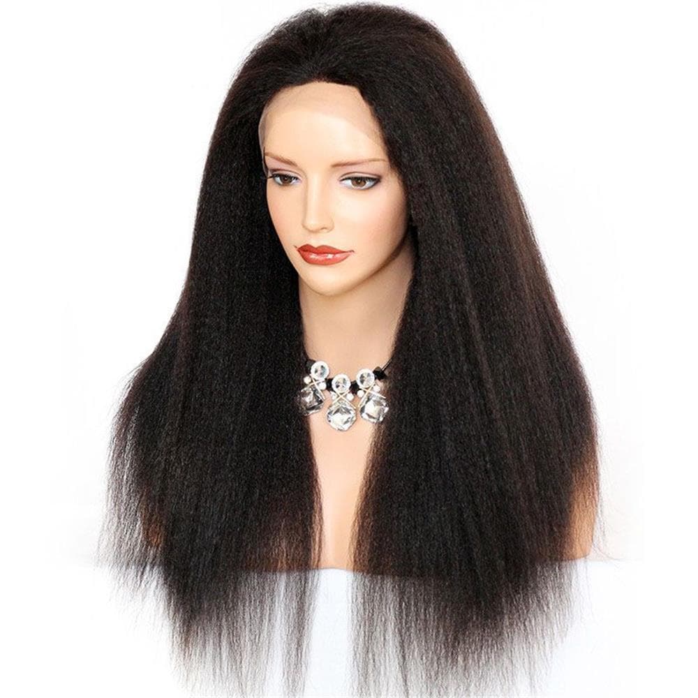 Kinky Straight Human Hair 13 x 6 Lace Front Wig AK69