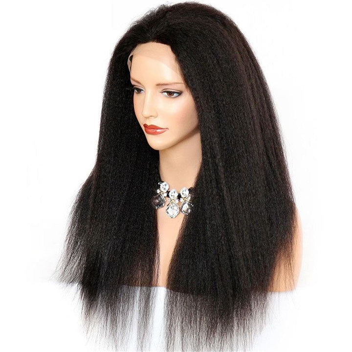 Kinky Straight Human Hair 13 x 6 Lace Front Wig AK69