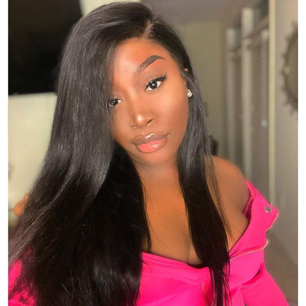 Straight Human Hair 13x6 Lace Front Wig A61