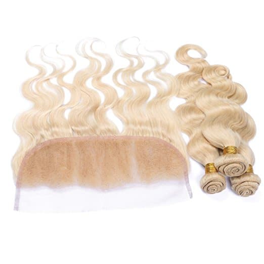 #613 Blonde Body Wave Brazilian Hair Bundles with HD Lace 13x4 Lace Frontal