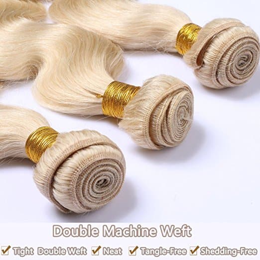 #613 Blonde Body Wave Brazilian Hair Bundles with HD Lace 13x4 Lace Frontal