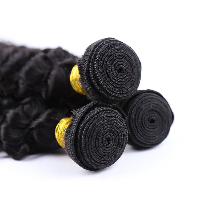 Deep Curly Human Hair Bundles Natural Color