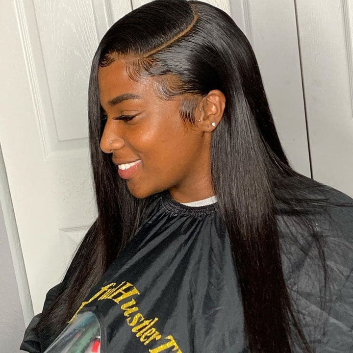 Natural Color Straight Brazilian Hair Bundles with 6x6 HD Lace Closure BS31