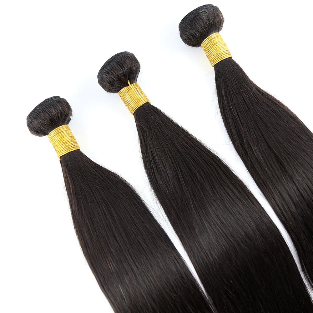 Silky Straight Human Hair Bundles Natural Color